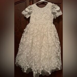 Princess Daliana The Summit White Lace Flower Girl Dress